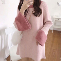 In the early autumn the new 2019 net red sweet French fragrance French minority knitted dress children's spring and autumn clothing