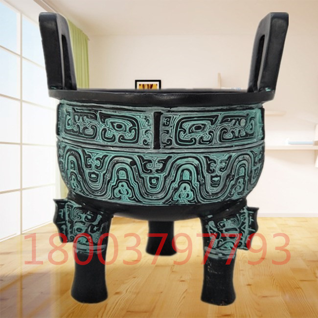 Western Zhou Da Ke Ding Bronze Antique Decoration Home Decoration Desktop Craft Gift Decoration Copper Incenter Ding