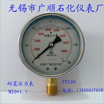 Wuxi Guangshun pressure gauge YN100 seismic pressure gauge M20 * 1 5 radial installation