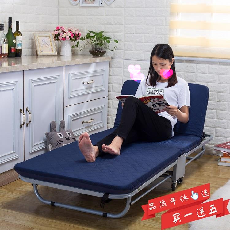 Folding bed Single simple office lunch break bed Portable nap bed Hospital escort bed Double household sponge bed