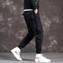 Tide Card 2022 Spring Autumn New Work Pants Men Sports Loose Big Code Casual Bungling Pants Plus Suede Small Feet Long Pants