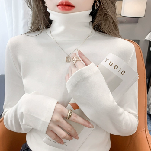 Приятный телу демисезонный белый хлопковый лонгслив, 2024 года, увеличенная толщина