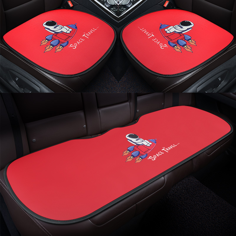 Car seat cushion cute cartoon four seasons universal fabric single-piece seat cushion non-slip back row strip free summer car cushion