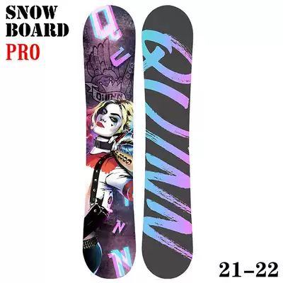snowboard Men and women all-around flat flower beginner snowboard full set Couples Clown Harley Quinn