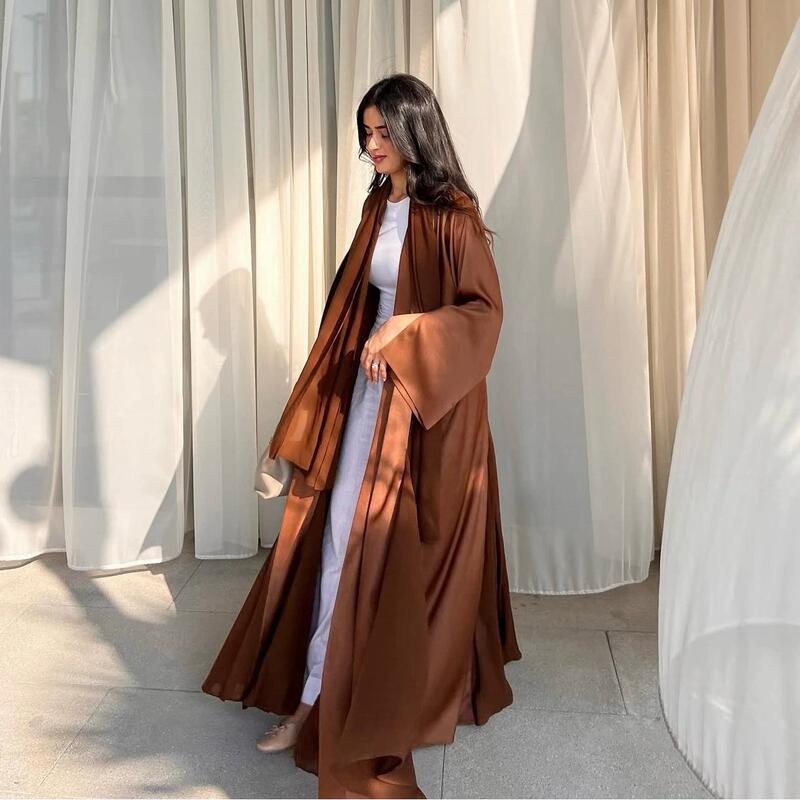 New Turkish Loose-Fitting Solid Color Cardigan Robe Dress