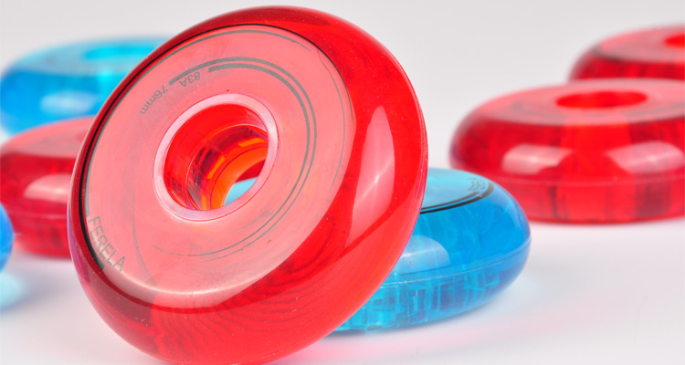 New product Tianbo wear-resistant roller wheel three-generation jelly wheel flat flower roller skates red stone blue stone wheel high elastic