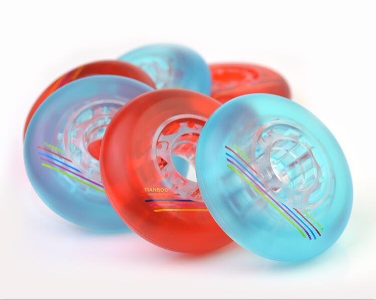 The second generation of jelly roller skating wheel skating skates roller skating high elastic PU wear-resistant brake brush street flat flower straight wheel