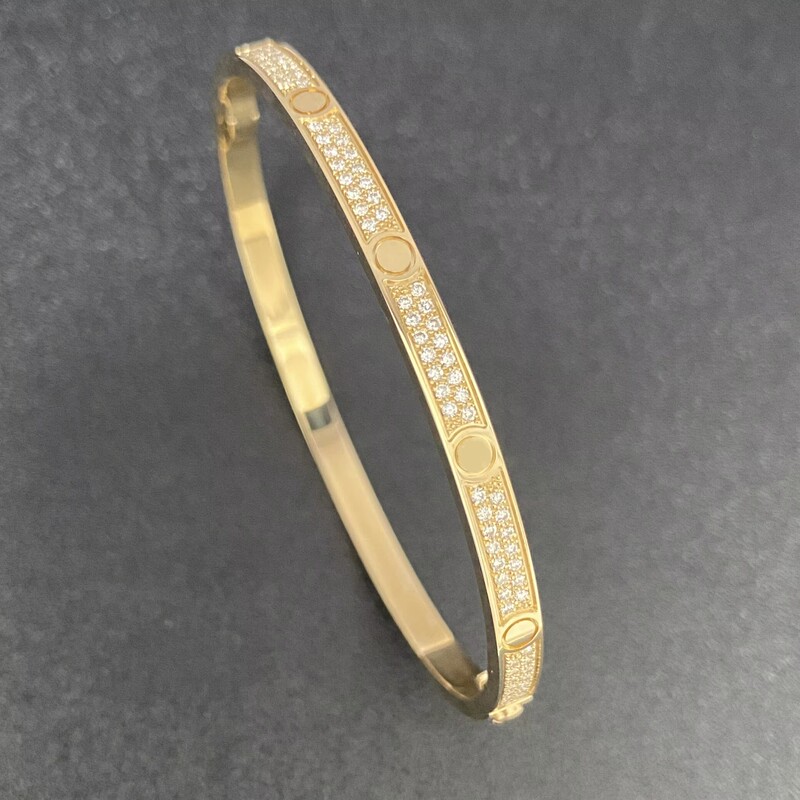 18K Gold Narrow Version Six-Diamond Starry Sky Bracelet Medium Size Wide Version Without Diamonds Four Diamonds Ten Diamonds Black Nail Natural Diamond Au750