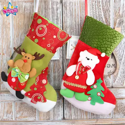 Christmas socks gift bags gift bags window front decorations three-dimensional Christmas Old Man snowman Christmas socks large