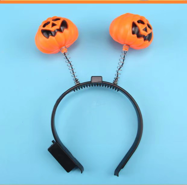 Lễ hội ma Halloween Trẻ em Đồ chơi KTV Thanh trang trí Đạo cụ Glowing Flash Pumpkin Head Hoop Light - Sản phẩm Đảng / Magic / Hiệu suất