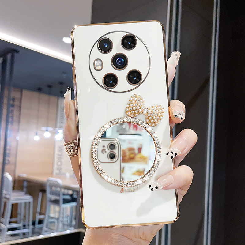 New Korean applicable glory magic3 mobile phone protective shell goddess tonic makeup mirror magic3pro upscale water drill butterfly knot por flash drill anti-fall m3 full package lens mt net red and cute silicon