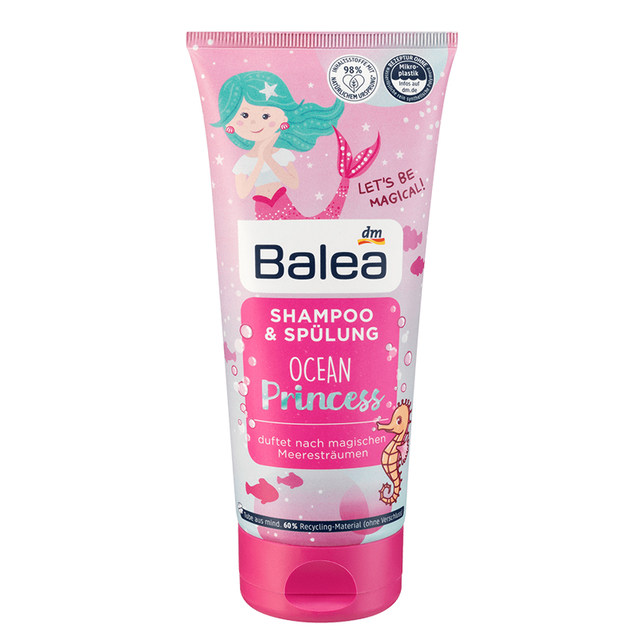 dm ເຍຍລະມັນ magic star balea ນ້ອຍ princess shampoo ແຊມພູເດັກນ້ອຍທີ່ບໍ່ມີນ້ໍາຕາແລະເຄື່ອງປັບອາກາດສອງໃນຫນຶ່ງຊິລິໂຄນທີ່ບໍ່ມີນ້ໍາມັນ