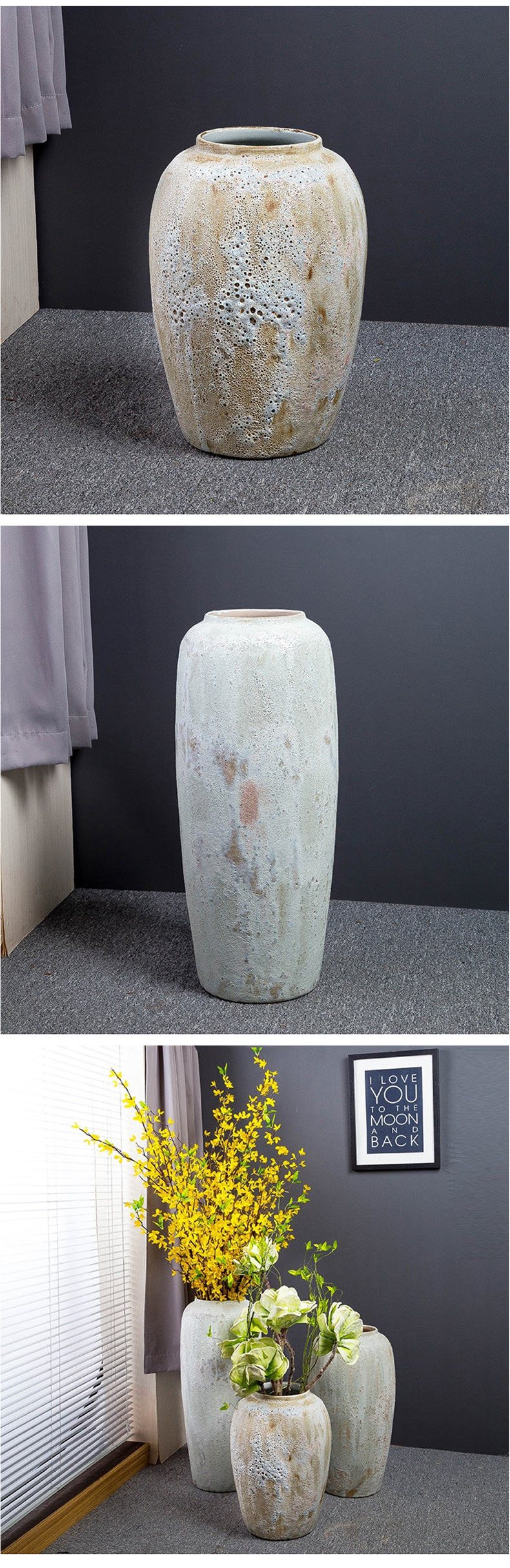 Two jingdezhen white mercifully glaze of 0.45 to 1.2 m set of new Chinese style ceramic vases, handicraft furnishing articles