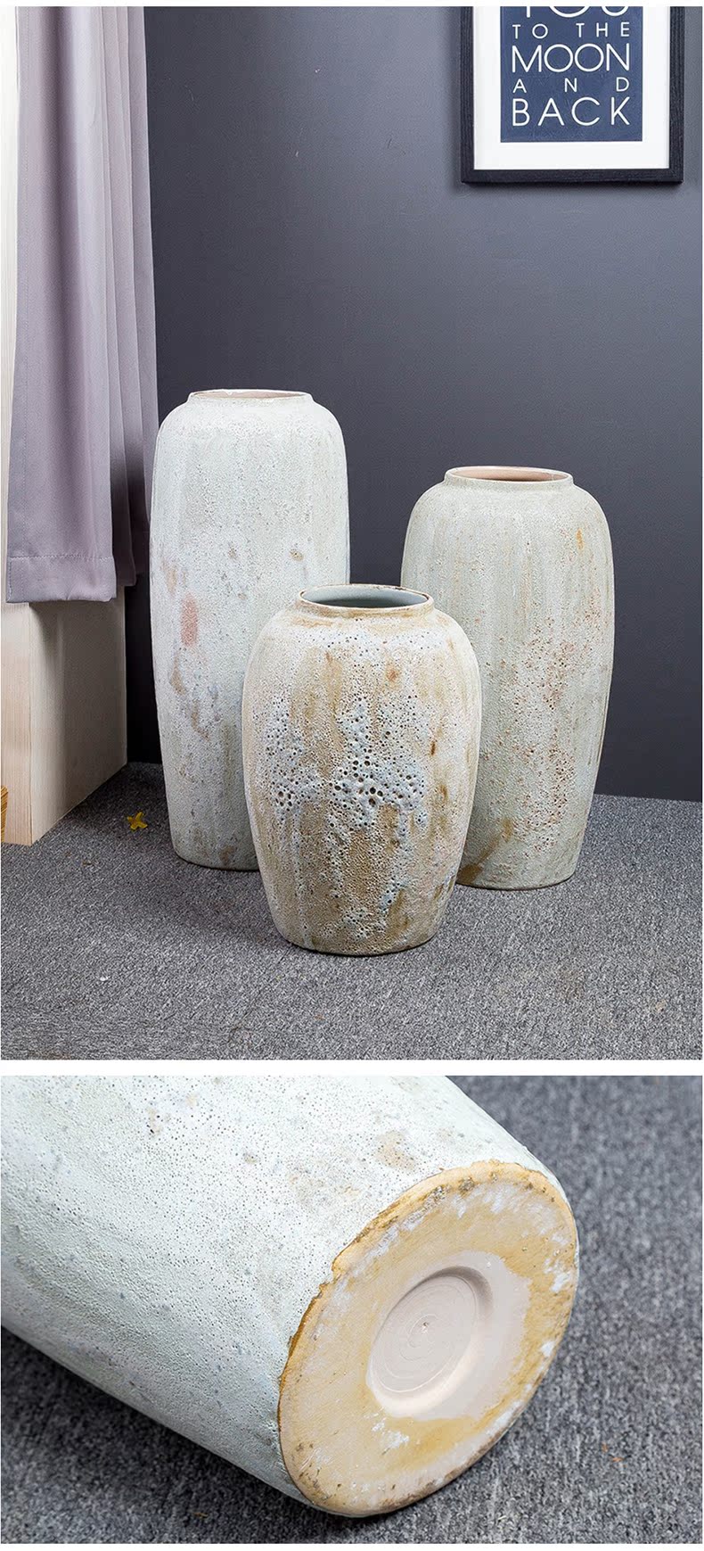 Two jingdezhen white mercifully glaze of 0.45 to 1.2 m set of new Chinese style ceramic vases, handicraft furnishing articles