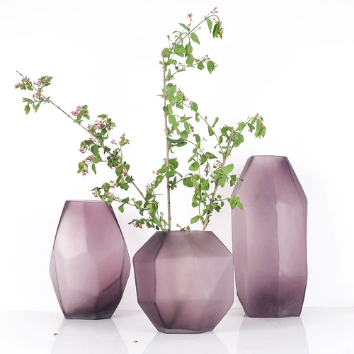 Nordic Modern Light Luxury, простая геометрическая креативная цветочная композиция, прозрачное стекло из матового стекла