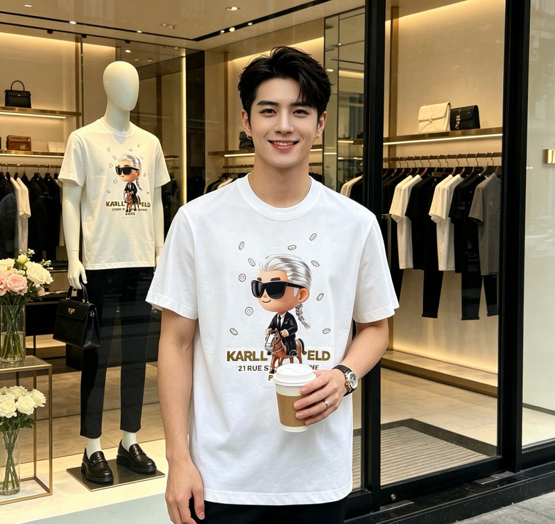 Authentic Karl Lagerfeld 26 Summer Men's Comfortable, Height-Enhancing, Stylish T-Shirt