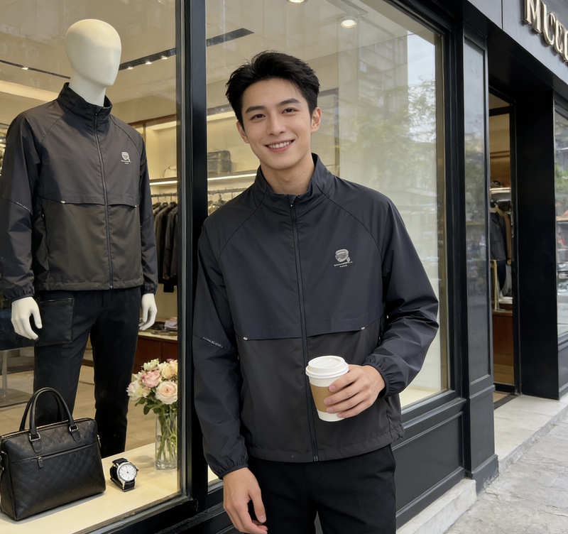 Authentic Karl Lagerfeld Karl Lagerfeld 26 Spring and Summer New Men's Raglan Sleeve Stand Collar Jacket