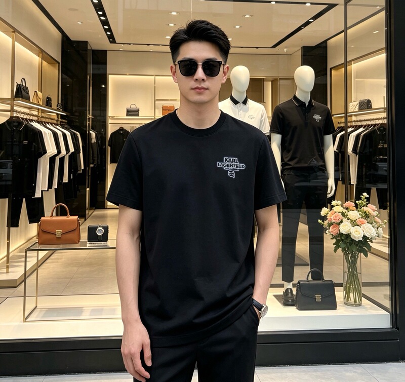 Karl Lagerfeld Karl Lagerfeld Genuine 26 Spring/Summer New Men's Fashion Versatile Round Neck Short-Sleeve T-Shirt Karl Lagerfeld Karl Lagerfeld Genuine 26 Spring/Summer New Men's Fashion Versatile Round Neck Short-Sleeve T-Shirt