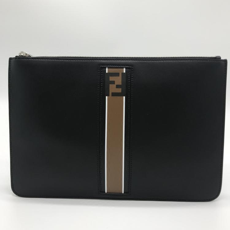 FENDI Fendi 22 new men's fashion bag with F striped leather handbag envelope envelope