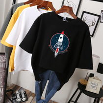 2022 summer new fat girls plus size slim short sleeve tops 200kg loose Korean style T-shirt trendy