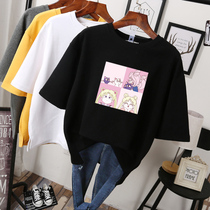 2022 summer new loose printed short sleeve t-shirt womens plus size bottoming shirt womens summer half sleeve top