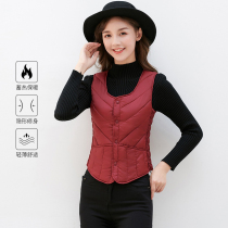 Autumn and winter down cotton vest womens short Korean version of slim down cotton vest inside and outside wearing thick warm close-fitting