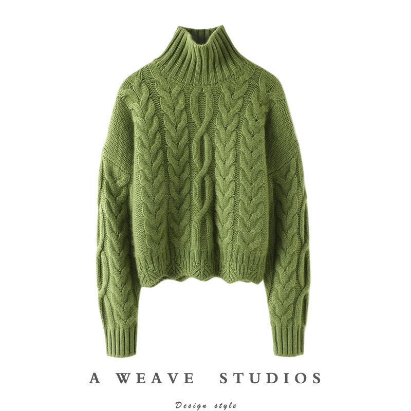 Not Picky about People~ Extremely Beautiful and Elegant! Heavyweight Thick Turtleneck Cashmere Sweater for Women, Pure Cashmere Pullover, Loose Fit