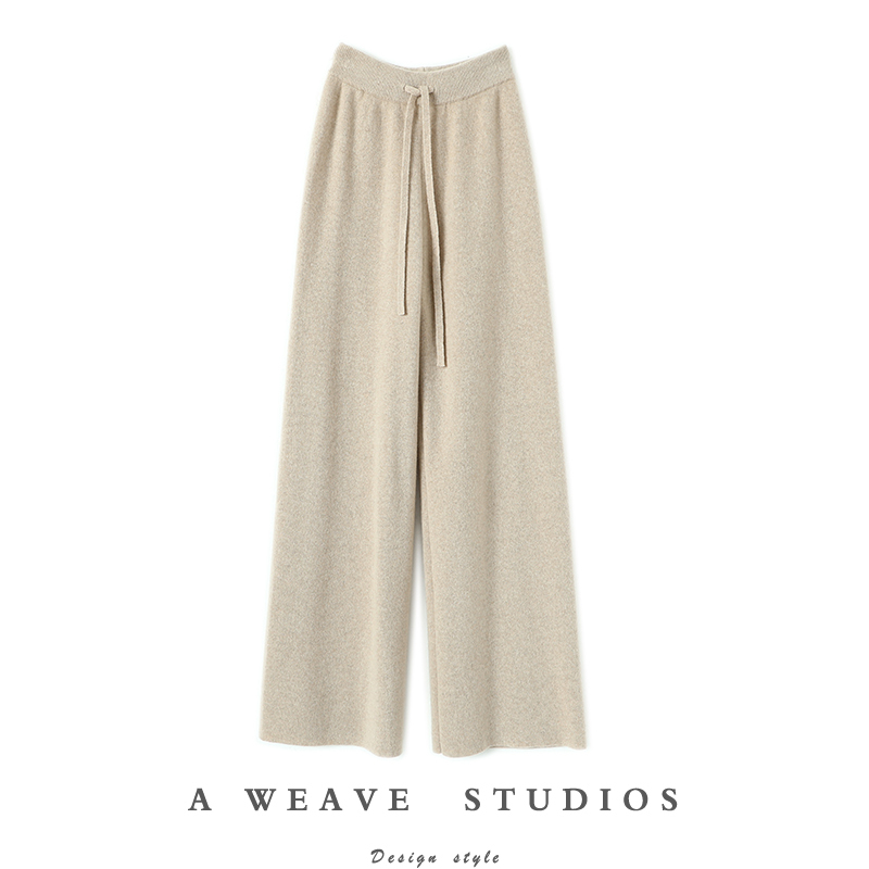 So Comfortable to Wear, Heavy and Thick, Pure Cashmere Pants for Women, Suitable for Wearing Outside, Makes Legs Look Longer, Soft and Smooth Wide-Leg Pants