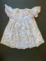 Girl Inn Wind Breeze Little Fresh dress Child small flying sleeves root Stem Printed Broken Flowers Skirt 2021 Spring Summer New