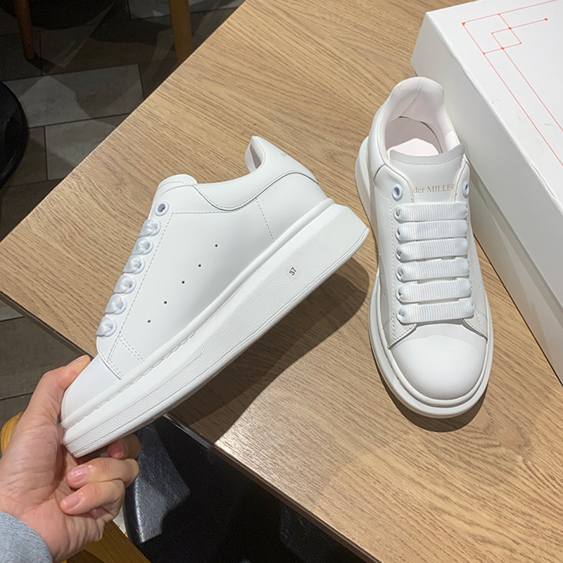 [y Xiaodu] 4.5cm thick-soled white women's genuine leather chunky platform height-increasing casual versatile couple sneakers