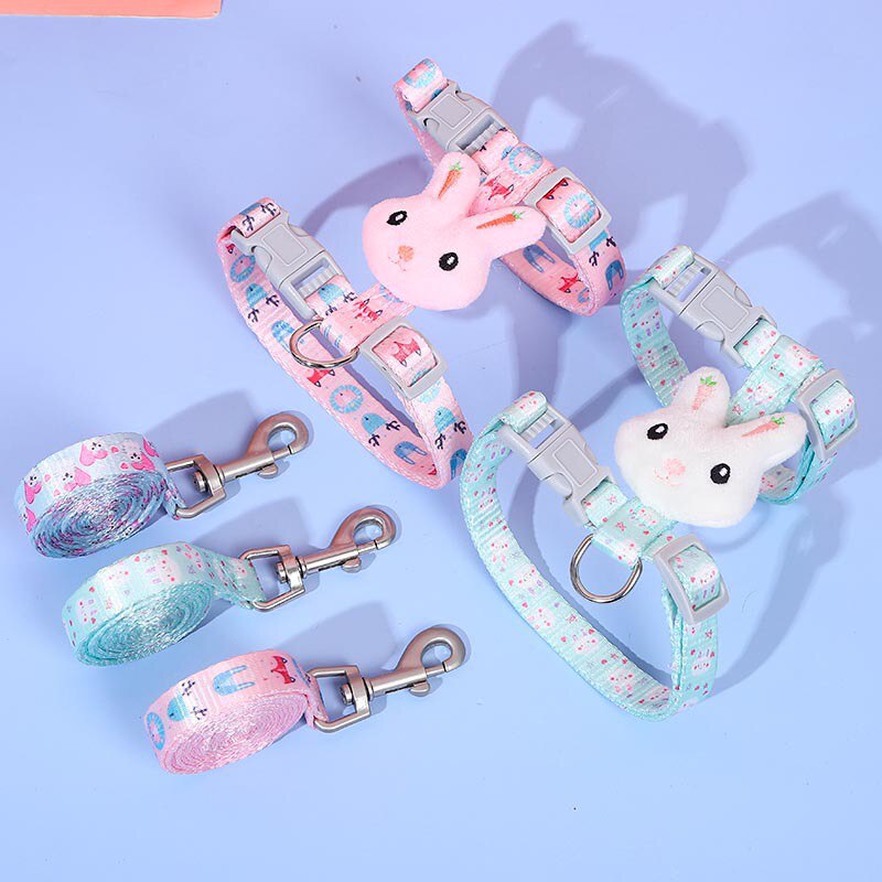 Netred cartoon rabbit cat traction rope nylon character chest cat traction rope to prevent breaking away cat rope cute new