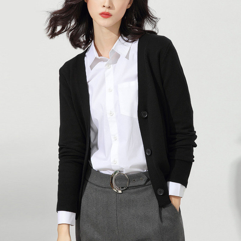 Miama Shiman flagship store official website 2022 autumn sweater cardigan women's coat loose short v-neck sweater women