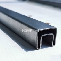 Factory direct stainless steel concave square pipe groove glass connection accessories Stair handrail balcony pool fence elbow