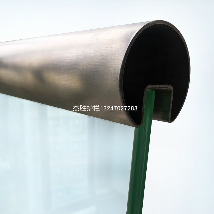 Hot sale stainless steel concave groove pipe single groove electroplating brushed round pipe square tube staircase balcony guardrail glass connection