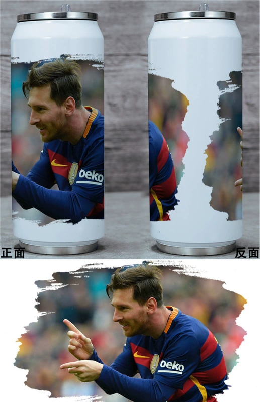 Messi bao quanh cốc nước Barcelona Người hâm mộ bóng đá Barcelona cung cấp lon inox cách nhiệt cốc cá tính món quà sáng tạo - Bóng đá