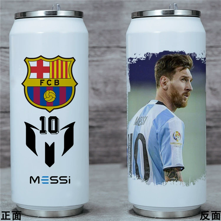 Messi bao quanh cốc nước Barcelona Người hâm mộ bóng đá Barcelona cung cấp lon inox cách nhiệt cốc cá tính món quà sáng tạo - Bóng đá