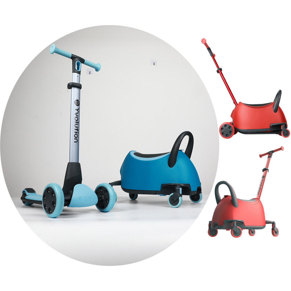 Children can take a ride on a push kid 3-wheel baby cart Early Childhood three-in-one scooter Twister with a push-to-slide tackle