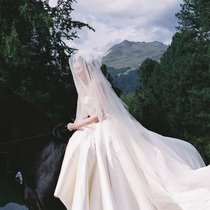 Starry night night star with the same trailing soft veil double-layer cover travel Korean veil new