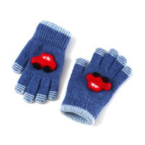 5-8 years old childrens gloves wool knitted cartoon car plus velvet warm five finger gloves boy primary school students