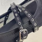 Женские балетки на плоской подошве с сеткой, лето 2024, новый стиль, нишевый темперамент, модная легкая универсальная дышащая обувь