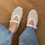 帕依 Новинка 2025 года, туфли Мэри Джейн в стиле ретро для женщин, летние туфли с неглубоким носком, балетки с одной пряжкой для женщин