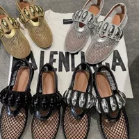 Металлическая сетчатая обувь, летние комфортные танцующие туфли, европейский стиль