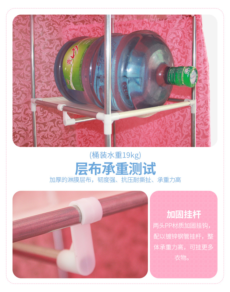 Đơn giản tủ quần áo đơn giản hiện đại tủ lưu trữ nền kinh tế cốt thép lắp ráp vải đậm tủ quần áo tiết kiệm không gian - Buồng tu quan ao dep