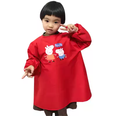 Children's long sleeves full waterproof cover painting apron art custom printing LOGO baby anti-dressing