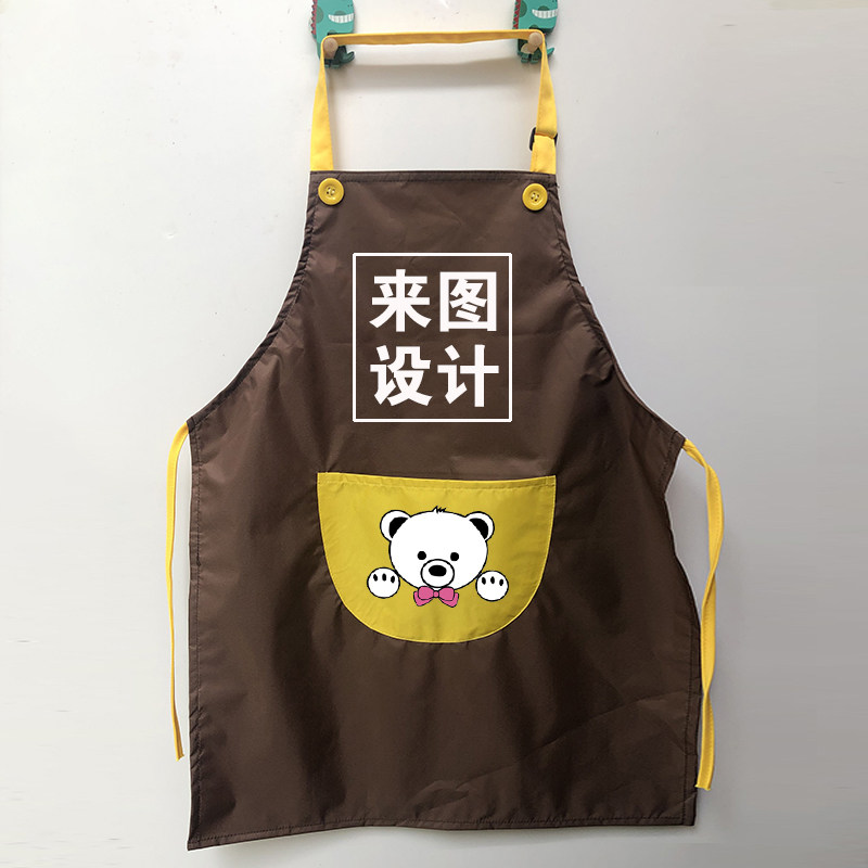 Children's apron waterproof and greaseproof paint clothes Custom LOGO printed word Kindergarten Children eat fine art Paintless sleeves No sleeves