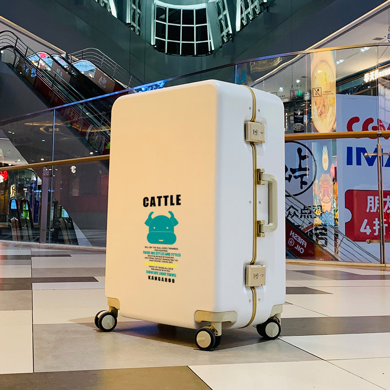 Kangaroo aluminum frame customs lock mute trolley case universal wheel ultra-light suitcase men and women fashion suitcase student box