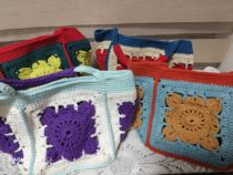 Handmade crocheted bag wool woven bag hand-held retro literary forest style womens bag