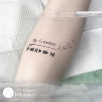 Eight hundred clouds hand-painted music player MyFreedom my free English mini bird tattoo stickers