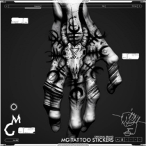 MG TATTOO medieval dark mysticism sheep skull back hand personality dark TATTOO stickers for men and women