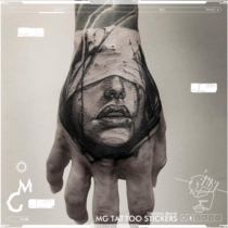 MG TATTOO European and American girl realism alternative dark girl portrait pattern hand back TATTOO sticker
